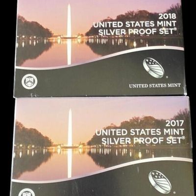 Sale Photo Thumbnail #287: (2) US Mint Silver Proof Sets, 2017, 2018