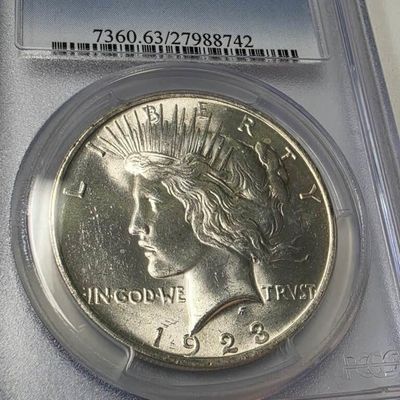 Sale Photo Thumbnail #154: (3) US Silver Peace, Morgan $1 Coins, PCGS