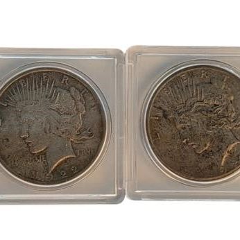 Sale Photo Thumbnail #37: (4) Silver US Peace Dollars, 1920s