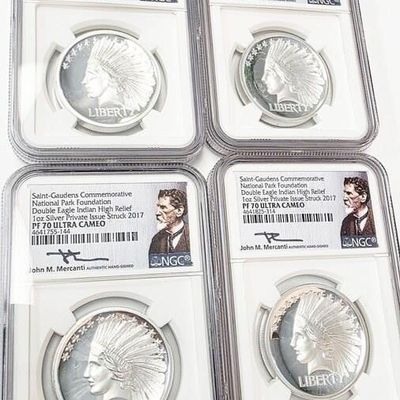 Sale Photo Thumbnail #278: (4) NPF .999 Silver Double Eagle Commemorative NGC