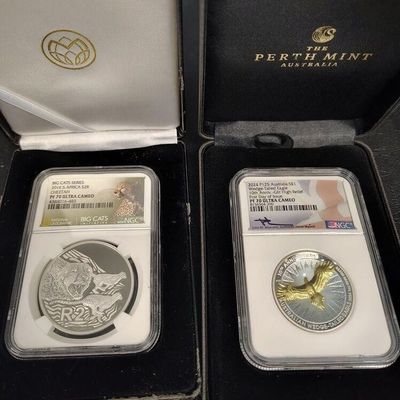 Sale Photo Thumbnail #201: (2) Silver Proof Coins, S. Africa, Australia, NGC