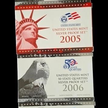 Sale Photo Thumbnail #301: (4) US Mint Silver Proof Sets, 2005-2006
