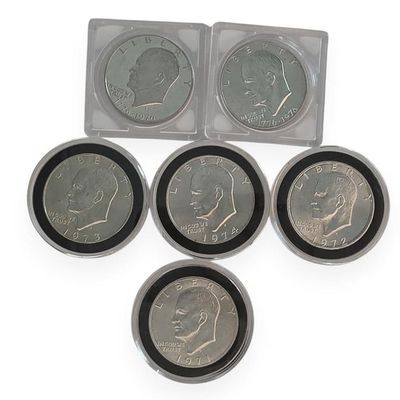 Sale Photo Thumbnail #164: (6) Eisenhower Dollar Coins, 40%, S-Mint