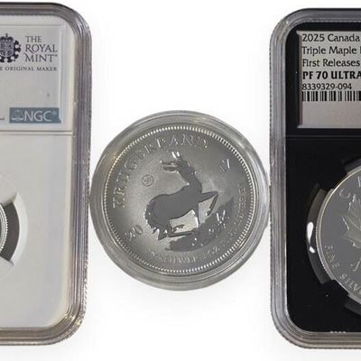 Sale Photo Thumbnail #210: (3) .999 Silver Coins, Foreign Issue