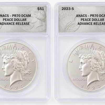 Sale Photo Thumbnail #69: (2) US Reissue Reverse Proof Peace Coins.999