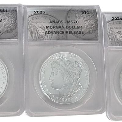 Sale Photo Thumbnail #65: (3) US Morgan Silver Dollar Commem, .999 Silver