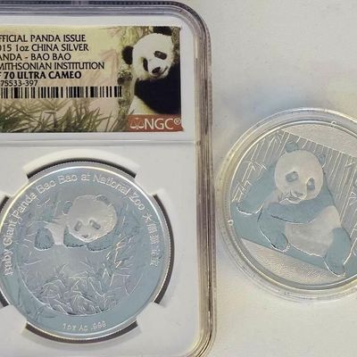 Sale Photo Thumbnail #207: (2) China Panda Coins, .999