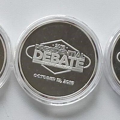 Sale Photo Thumbnail #279: 3-Coin Set,  3oz of.999 Silver, 2016 Pres Debate