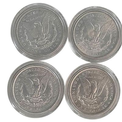 Sale Photo Thumbnail #33: (4) US Morgan Silver Dollars, BU?