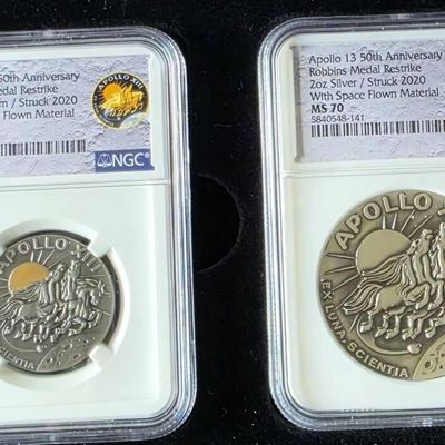 Sale Photo Thumbnail #277: 2020 Apollo 13 Commem Medals, Silver, Platinum