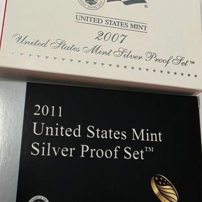 Sale Photo Thumbnail #293: (2) US Mint Silver Proof Sets, 2007, 2011