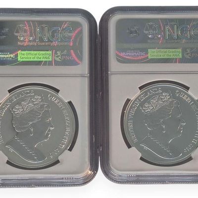 Sale Photo Thumbnail #209: (2) 2106 BV Island $10 Silver Coins, .999