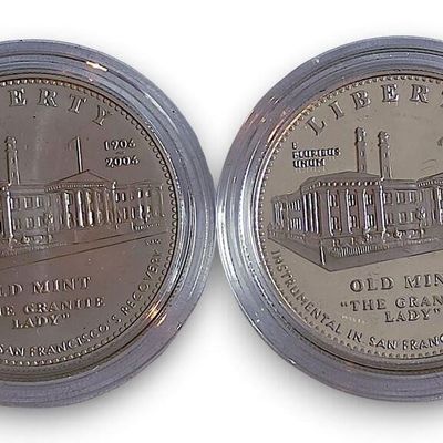 Sale Photo Thumbnail #116: (2) San Fran Mint Commemorative $1 Coins, .900