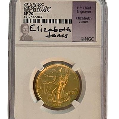 Sale Photo Thumbnail #190: 2016-W US Gold Half Eagle, First Rls, NGC, Signed