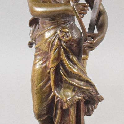 Sale Photo Thumbnail #12: Adrien Etienne Gaudez Bronze Sculpture Sainte Cecile