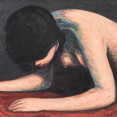 Sale Photo Thumbnail #42: Philip Stein Oil on Board Nude Figure