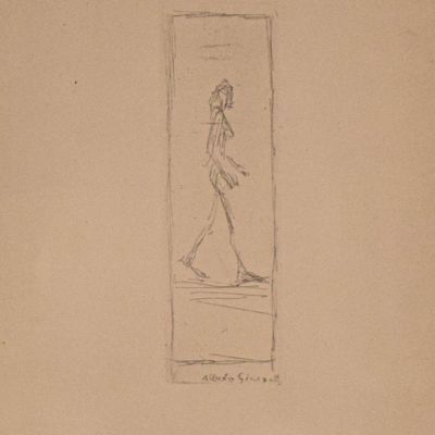 Sale Photo Thumbnail #54: Alberto Giacometti Etching Femme Qui Marche