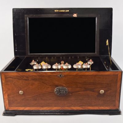 Sale Photo Thumbnail #17: Antique Cylinder Music Box with Three-Figure Automaton