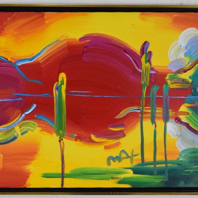 Sale Photo Thumbnail #61: Peter Max Acrylic on Canvas Abstract Landscape, 1997