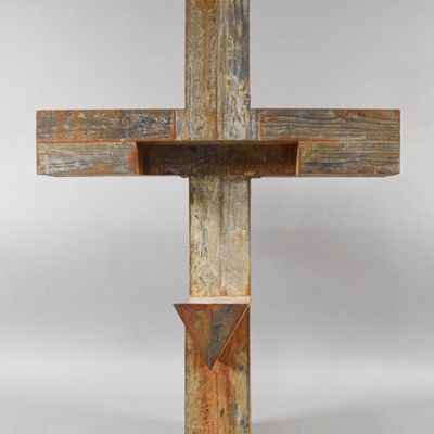 Sale Photo Thumbnail #47: Keith Milow Mixed Media Sculpture Cross 03
