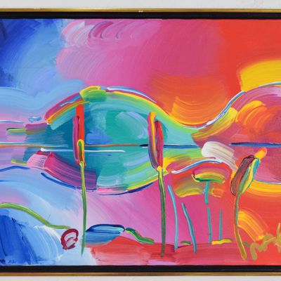 Sale Photo Thumbnail #62: Peter Max Acrylic on Canvas Abstract Landscape, 1997