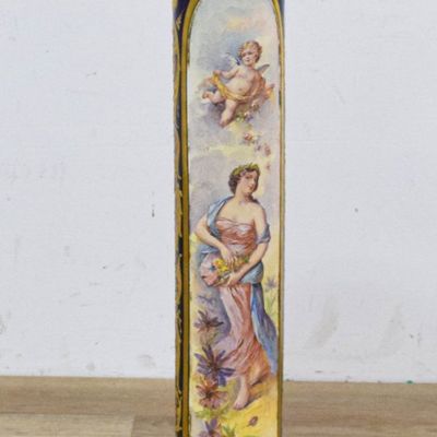 Sale Photo Thumbnail #25: Gilt Bronze Mounted Porcelain Pedestal with White Onyx Top