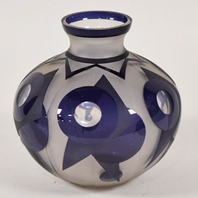 Sale Photo Thumbnail #35: Paul Bernard Gobena Art Deco Acid Etched Cameo Glass Vase