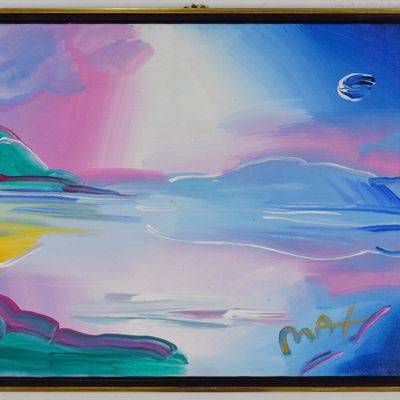 Sale Photo Thumbnail #59: Peter Max Acrylic on Canvas Abstract Landscape, 1997
