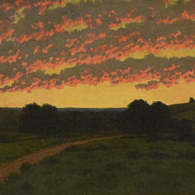 Sale Photo Thumbnail #3: William Anderson Coffin Oil on Canvas Twilight Landscape