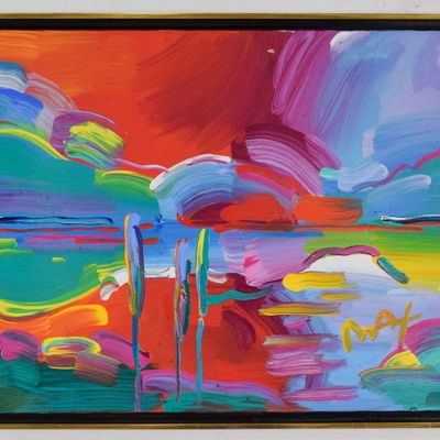 Sale Photo Thumbnail #60: Peter Max Acrylic on Canvas Abstract Landscape, 1997