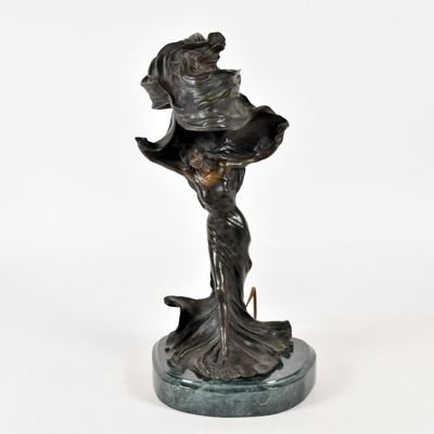 Sale Photo Thumbnail #11: Raoul Larche Bronze Loie Fuller Table Light Sculpture