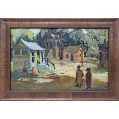 Sale Photo Thumbnail #18: Signed "J.Ward" Painting Oil on Canvas