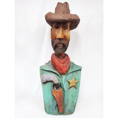 Sale Photo Thumbnail #67: Folk Art Carved Wood & Hand Painted Sculpture