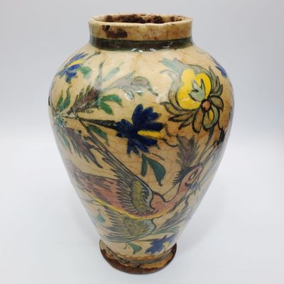 Sale Photo Thumbnail #59: Antique Persian Qajar Dynasty Ceramic Vase