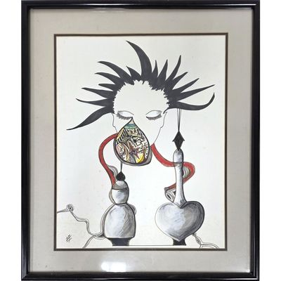 Sale Photo Thumbnail #431: Surrealist Painting Marker & Pastel on Paper