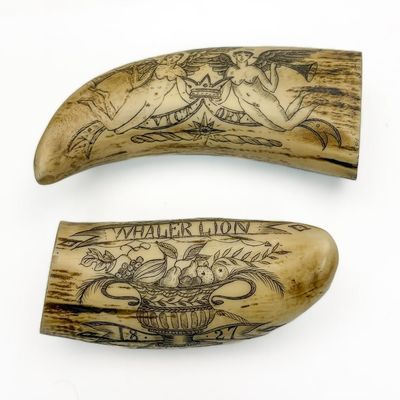 Sale Photo Thumbnail #299: 2 Reproduction Scrimshaws