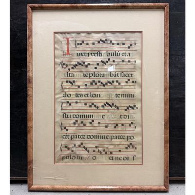 Sale Photo Thumbnail #14: Antique Large Latin Music Sheet