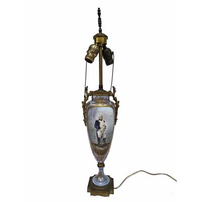 Sale Photo Thumbnail #422: Vienna Style Porcelain Vase Made Into a Lamp