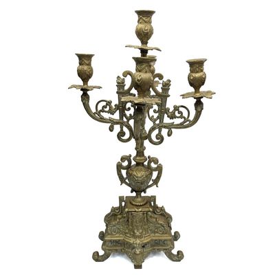 Sale Photo Thumbnail #372: Vintage Rococo Style Brass 5-Arm Candelabra