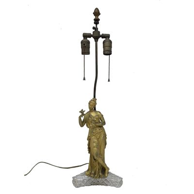 Sale Photo Thumbnail #424: Antique Empire Style Dore Gilt Bronze Figure Lamp