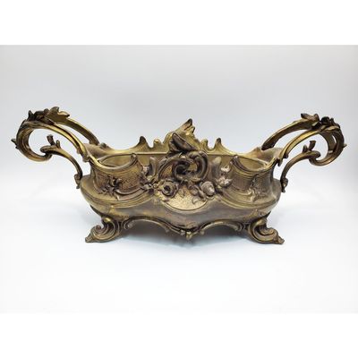 Sale Photo Thumbnail #364: French Art Nouveau Gilt Metal Jardiniere Planter