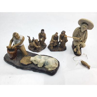 Sale Photo Thumbnail #407: Lot of 4 Chinese Mudman Figures
