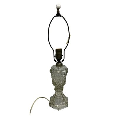 Sale Photo Thumbnail #446: Antique 19th C. American Pressed Glass Table Lamp