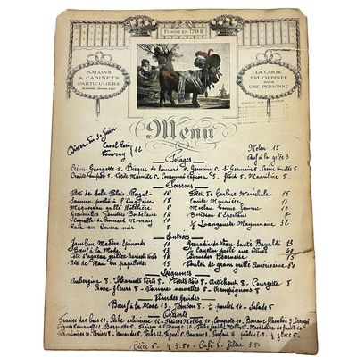 Sale Photo Thumbnail #220: Antique 19th Century Handwritten Restaurant Menu