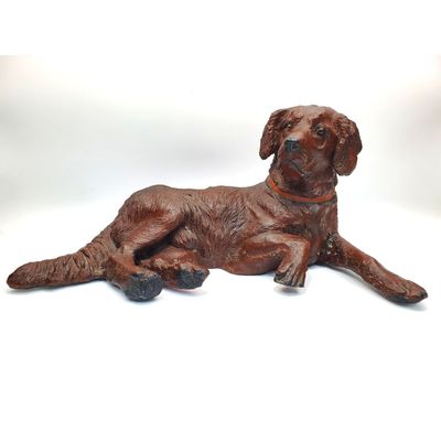 Sale Photo Thumbnail #5: Old Resin Figure of a Chocolate Labrador Dog