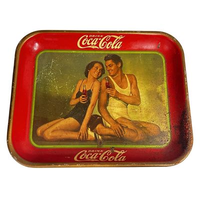 Sale Photo Thumbnail #60: Vintage 1934 Coca Cola Metal Serving Tray w/Tarzan