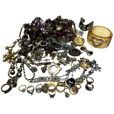 Sale Photo Thumbnail #249: Lot of Costume Jewelry Incl. a Ferragamo Buckle