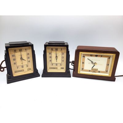 Sale Photo Thumbnail #20: Pair of Hammond Gregory Art Deco Clocks