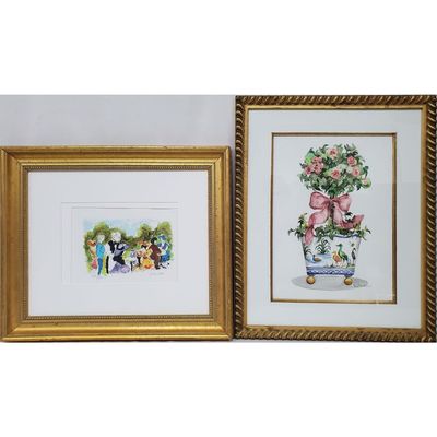 Sale Photo Thumbnail #84: Urbain Huchet Litho & A Dora McDaniel Watercolor