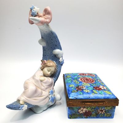 Sale Photo Thumbnail #106: Antique French Enamel Porcelain Box & 1 Other